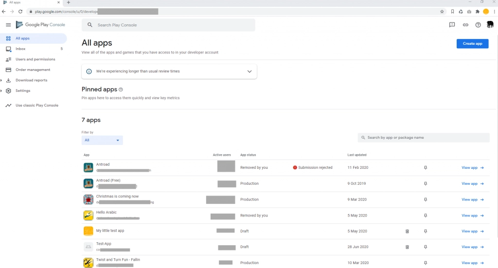 Set Google Play Access All Apps