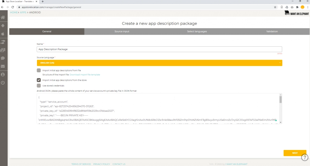 Set Google Play Access Provide JSON Key File