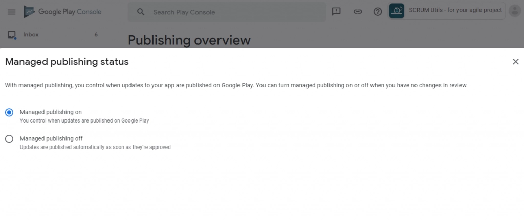 Manage Publishing Configuration